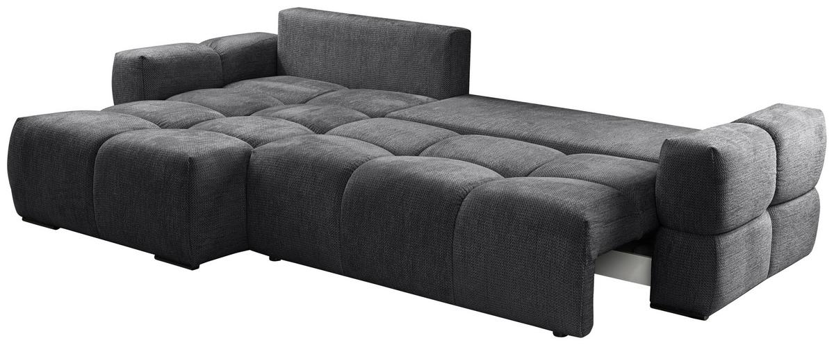 Kutna Garnitura Genova - crna/antracit, Basics, tekstil/metal (299/74-90/173cm) - Modern Living