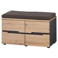 Bancă Pentru Hol Memphis - culoare lemn stejar/grafit, Modern, compozit lemnos (80/49/38cm) - Modern Living Bancă Pentru Hol Memphis - culoare lemn stejar/grafit, Modern, compozit lemnos (80/49/38cm) - Modern Living