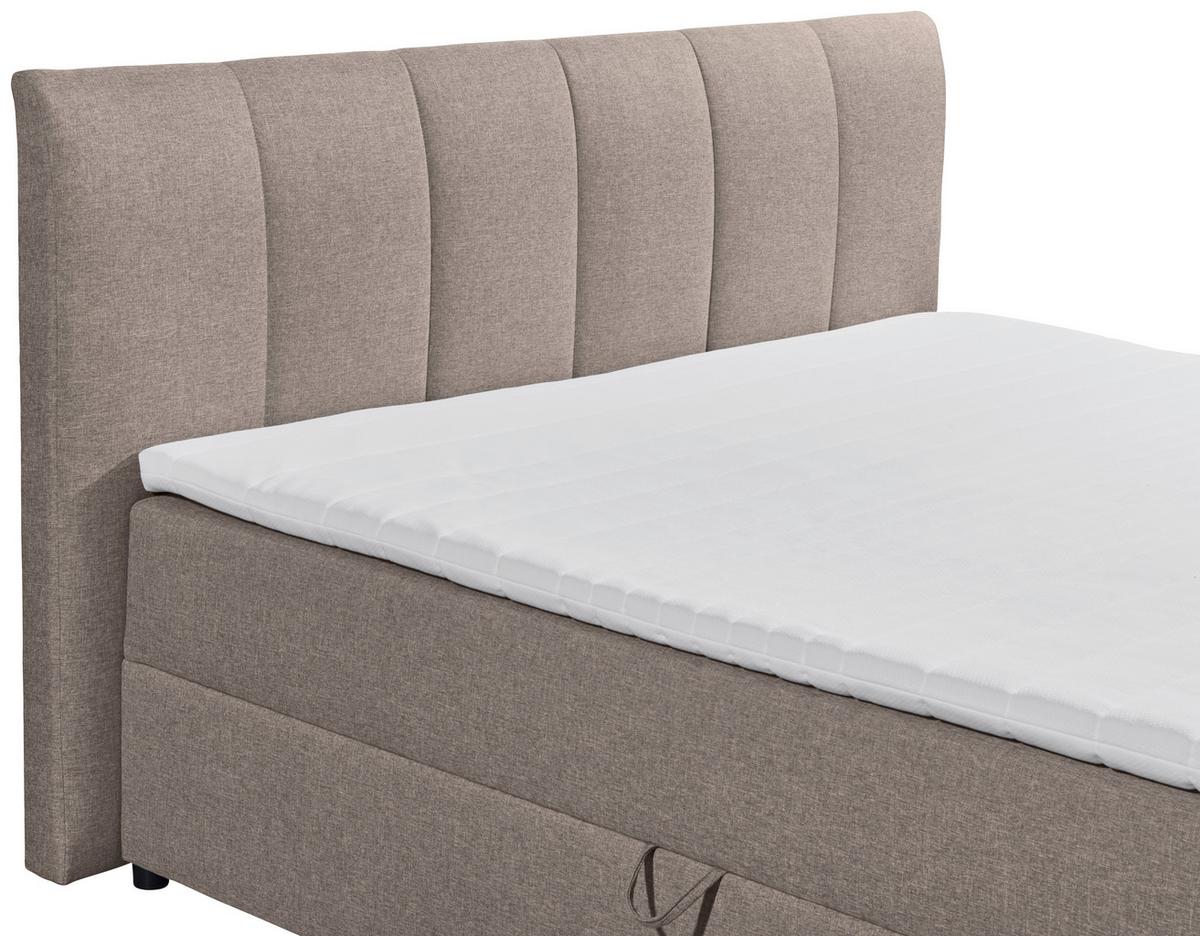 Boxspringbett Granada ca. 180x200 cm Schlammfarben - Schlammfarben/Schwarz, Basics, Kunststoff/Textil (180/200cm) - MID.YOU