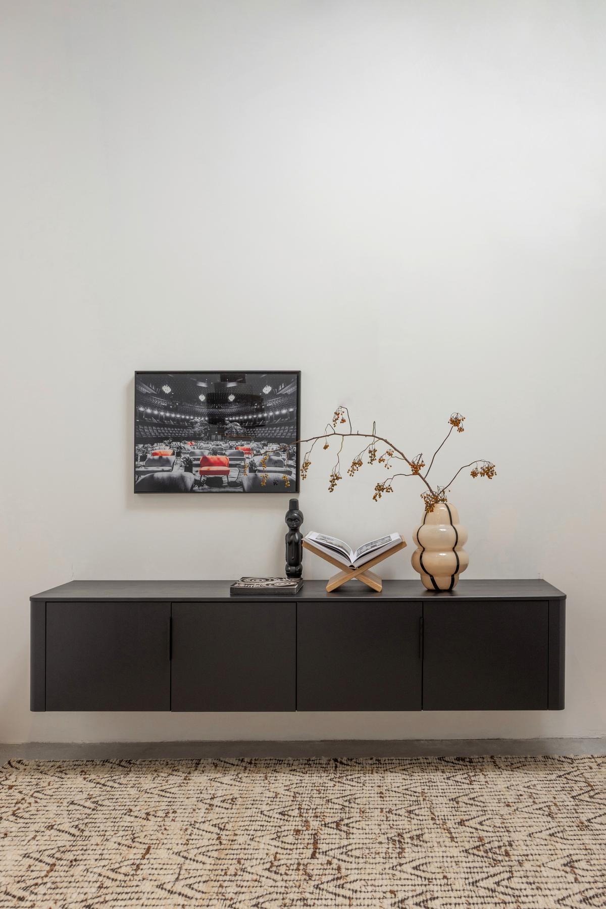 LOWBOARD Gunnar Schwarz B: 200cm - Schwarz, Design, Holz/Metall (200/56/44cm) - Livetastic