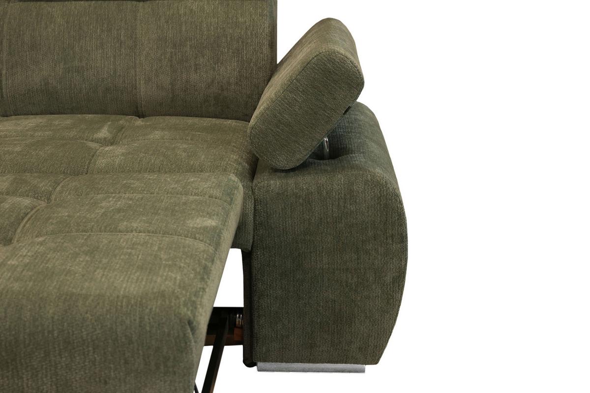 Kutna Garnitura Vegas - srebrne boje/šumska zelena, Design, drvo/tekstil (173/294cm) - Modern Living