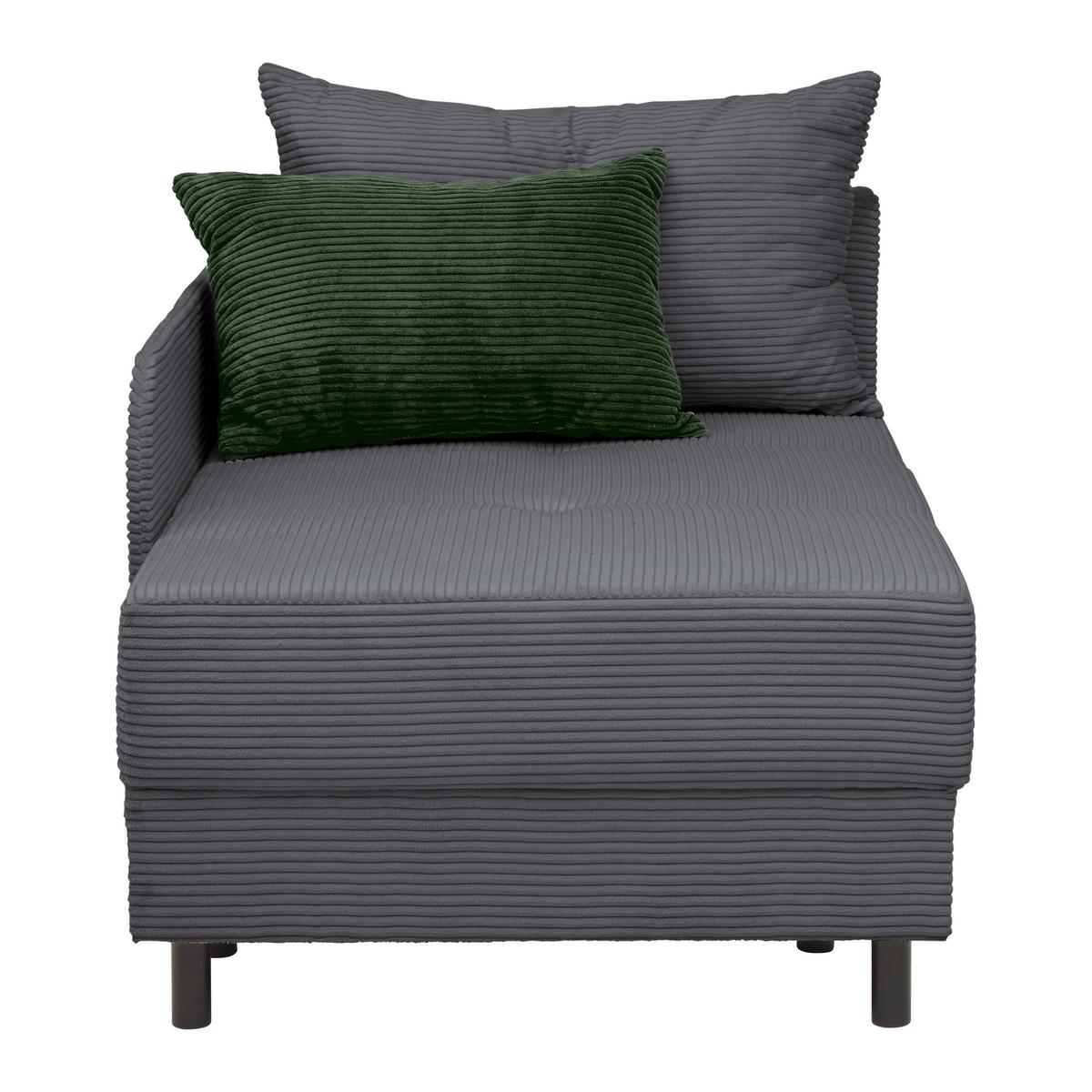 Liege Nova Dunkelgrau - Dunkelgrau/Schwarz, MODERN, Holz/Textil (145/62/85cm) - Mömax