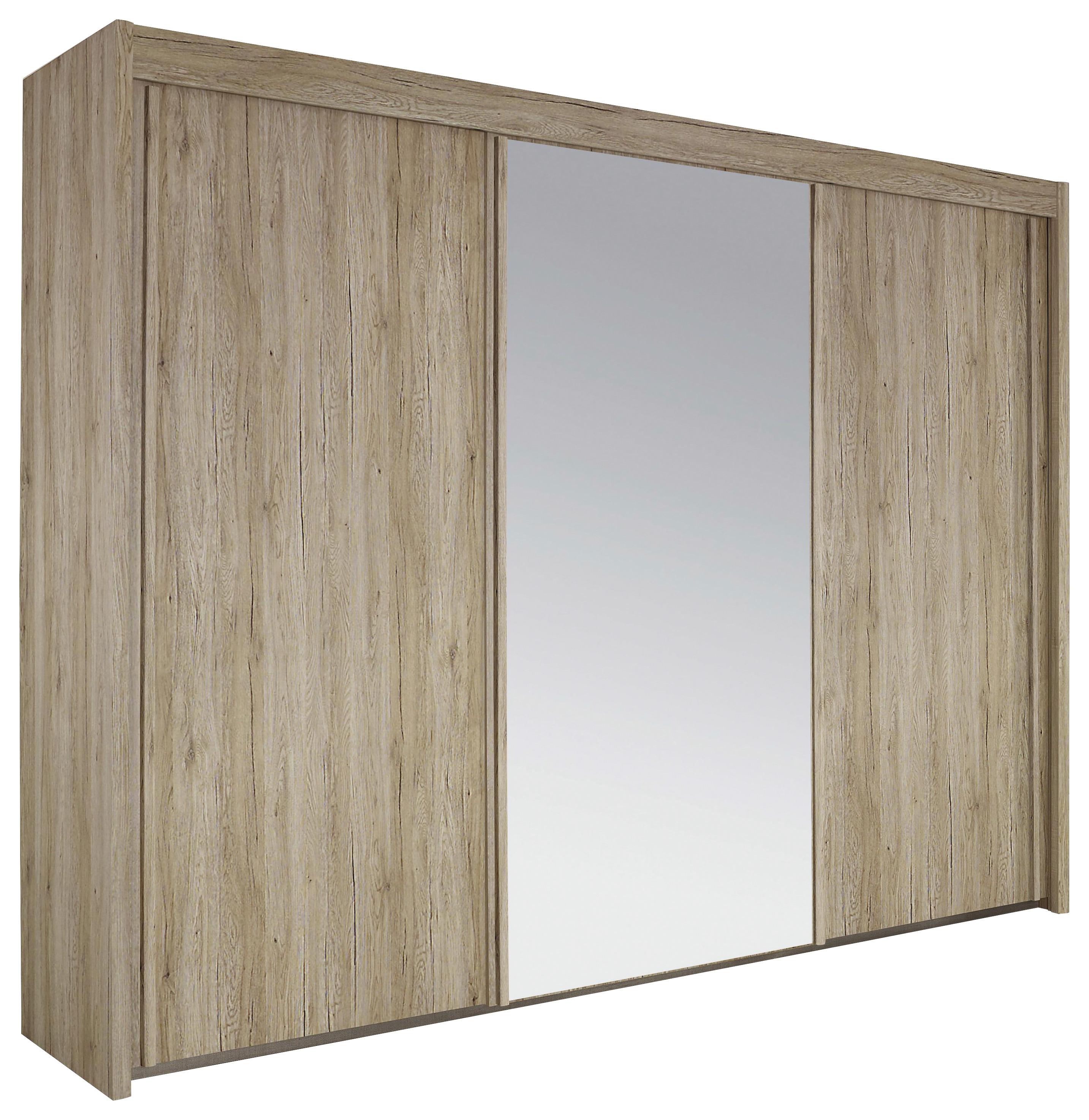 Dulap cu uși glisante Imperial - culoare lemn wenge, Konventionell, sticlă/material pe bază de lemn (280/223/65cm)
