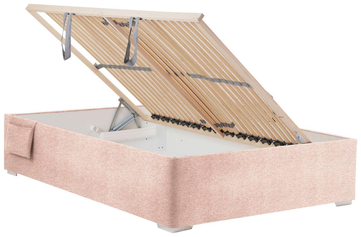 Krevet Remi - ružičasta/prirodne boje, Konvencionalno, drvo/tekstil (120/200cm) - Based