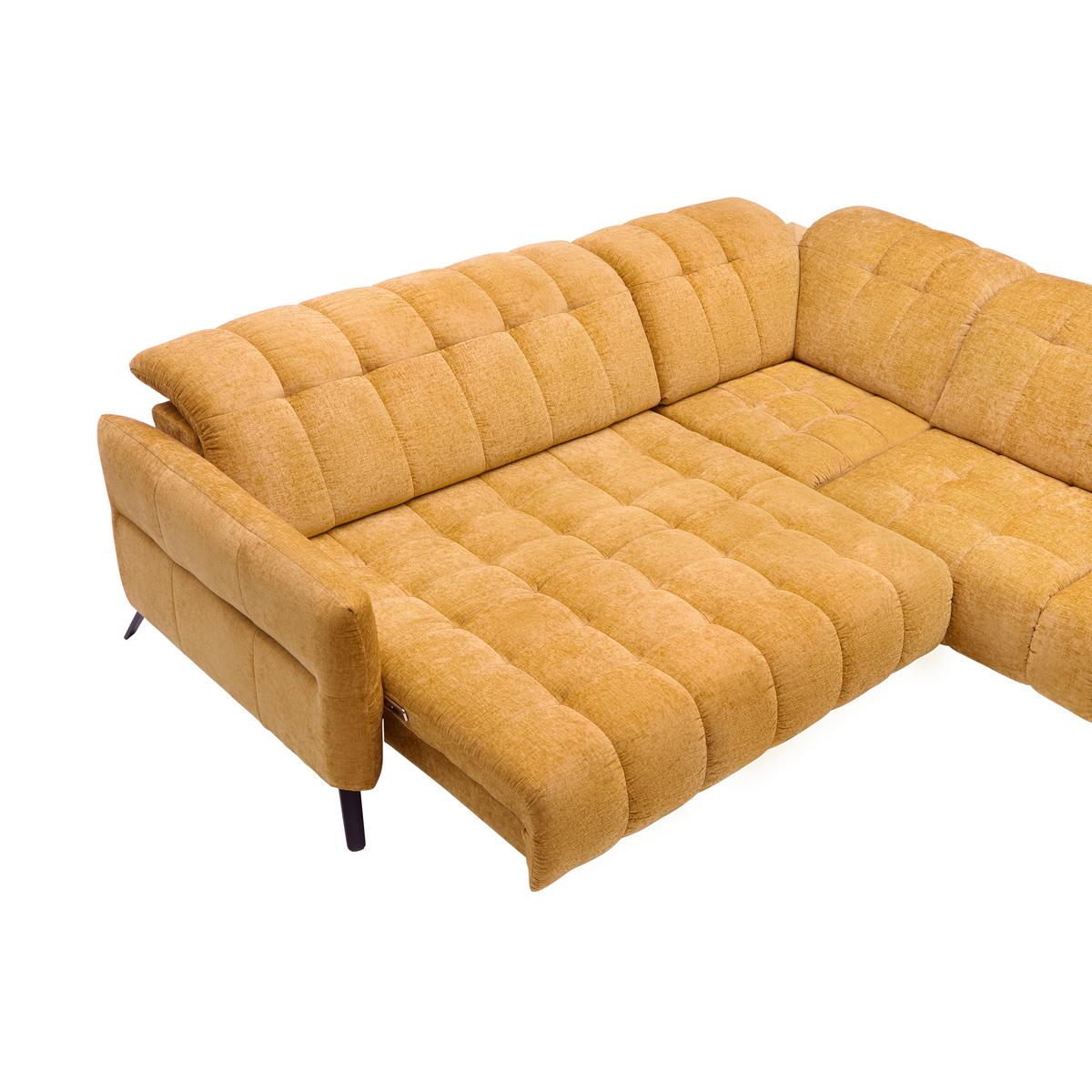 Wohnlandschaft New York Rechts Bronze ca. 261x87-104x288cm - Schwarz/Bronzefarben, MODERN, Holzwerkstoff/Textil (261/87-104/288cm) - Premium Living