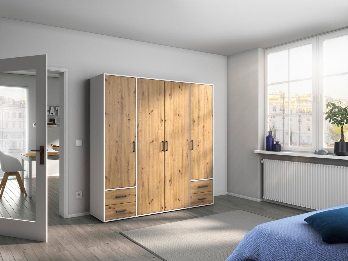 Ormar S Klasičnim Vratima Voyager - bijela/siva, Moderno, drvni materijal/plastika (187/194/53cm) - Modern Living