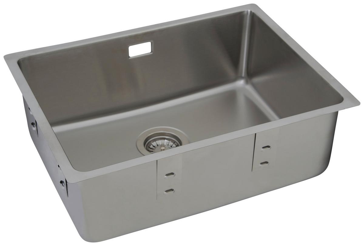 Einzelbecken Detroit ca. 59x23x44 cm Edelstahl - Edelstahlfarben, Trend, Metall (59/22,5/43,5cm) - Respekta