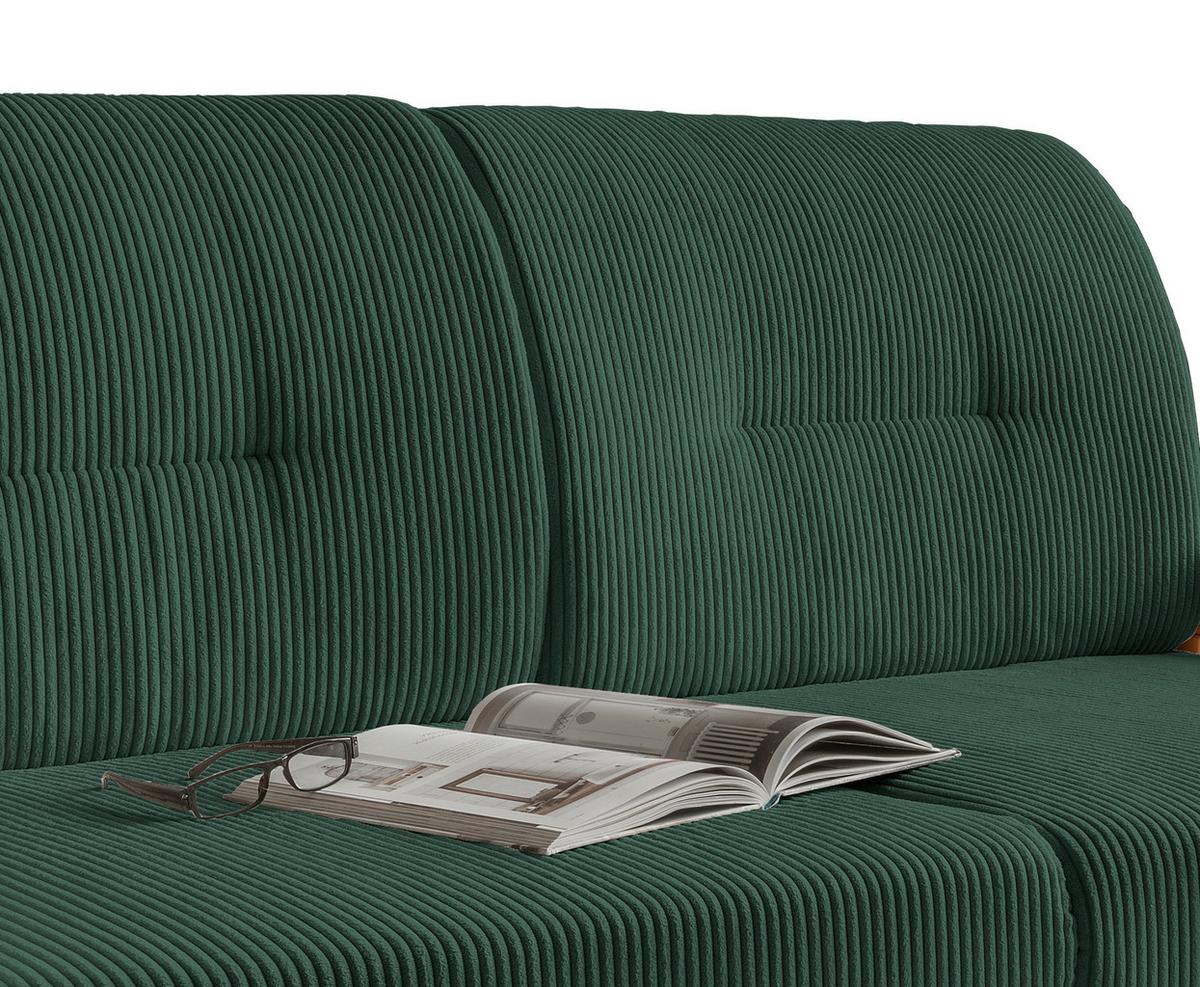 Schlafsofa Camino Holzkorpus Natur/Dunkelgrün - Dunkelgrün/Naturfarben, MODERN, Holz/Textil (154/88/90cm) - Livetastic