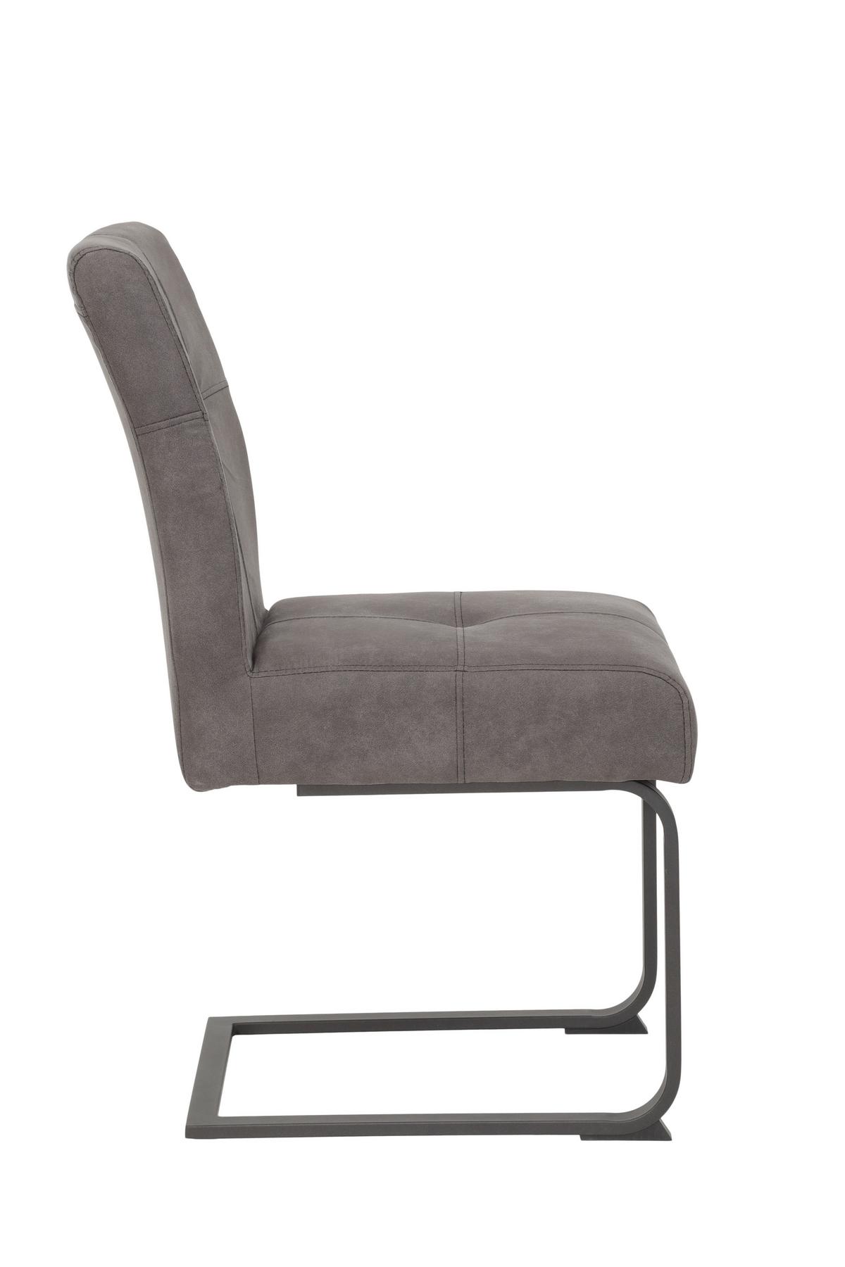 TISCHGRUPPE LUISE G - Anthrazit/Schwarz, MODERN, Holzwerkstoff/Textil (140-180/76/90cm) - MID.YOU