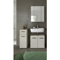 Badezimmer Ice Kaschmir 3-teilig - Kaschmir/Schwarz, Trend, Glas/Holzwerkstoff (90cm) - MID.YOU