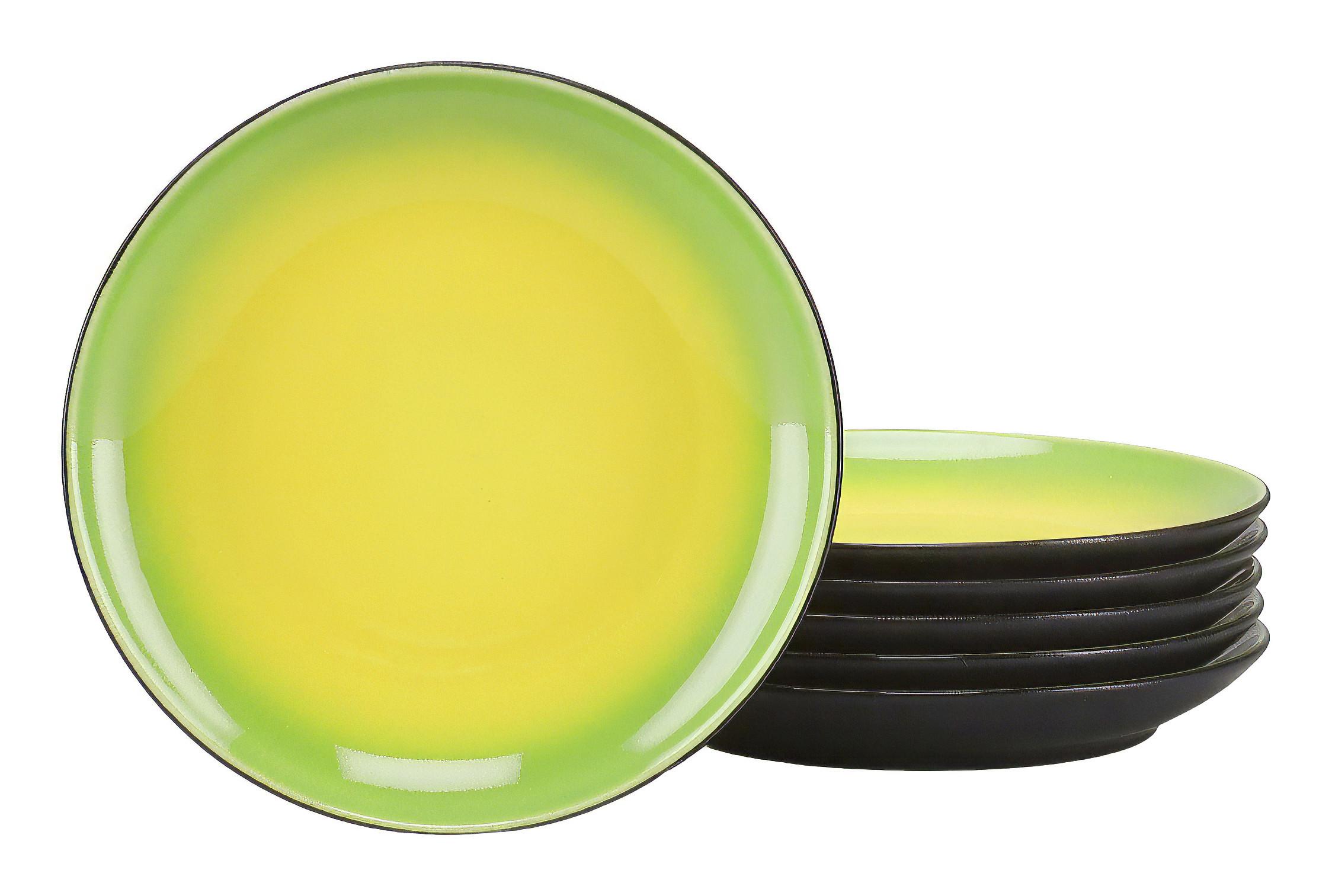 Desszertes Tányér Készlet 24924 Hot Green, Dessertteller - sárga/fekete, Basics, kerámia (21/3cm) - Creatable