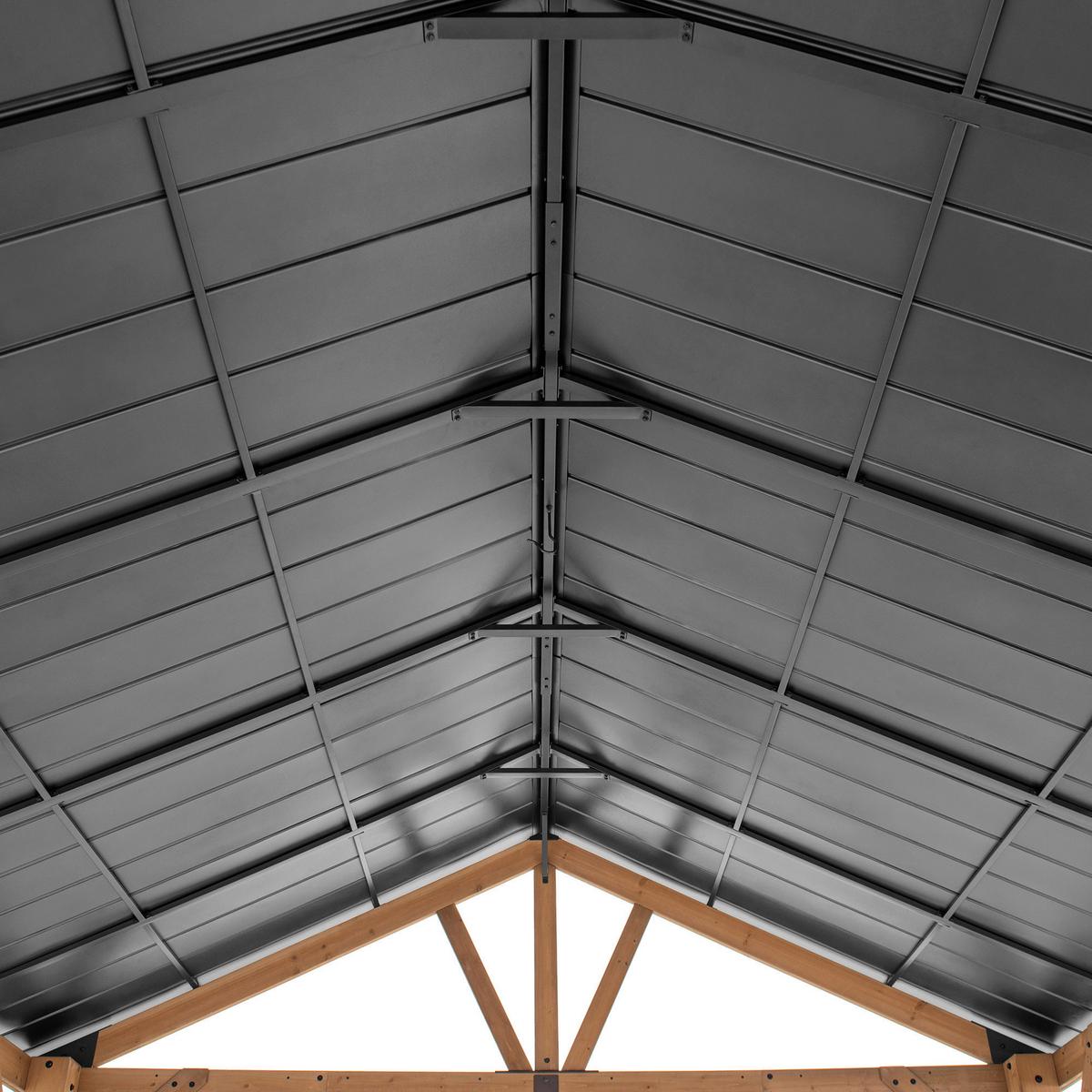Pavillon Gazebo Rebra Naturfarben/Anthrazit - Anthrazit, Basics, Metall (404/306/465cm) - Modante