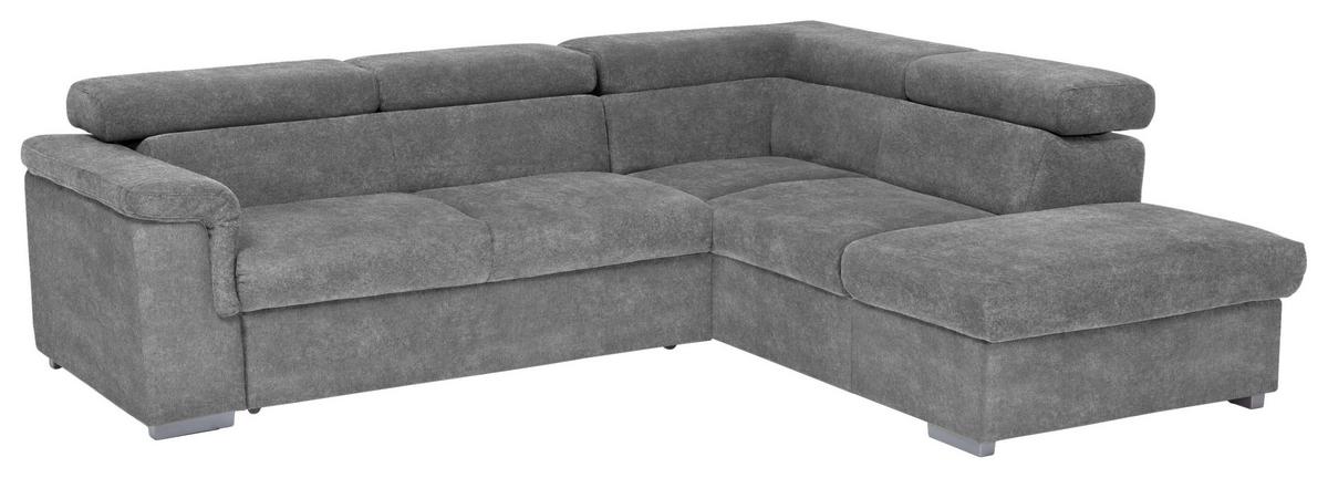 Wohnlandschaft Milla Grau ca. 252x217 cm - Grau, Basics, Holz/Textil (252/217cm) - MID.YOU