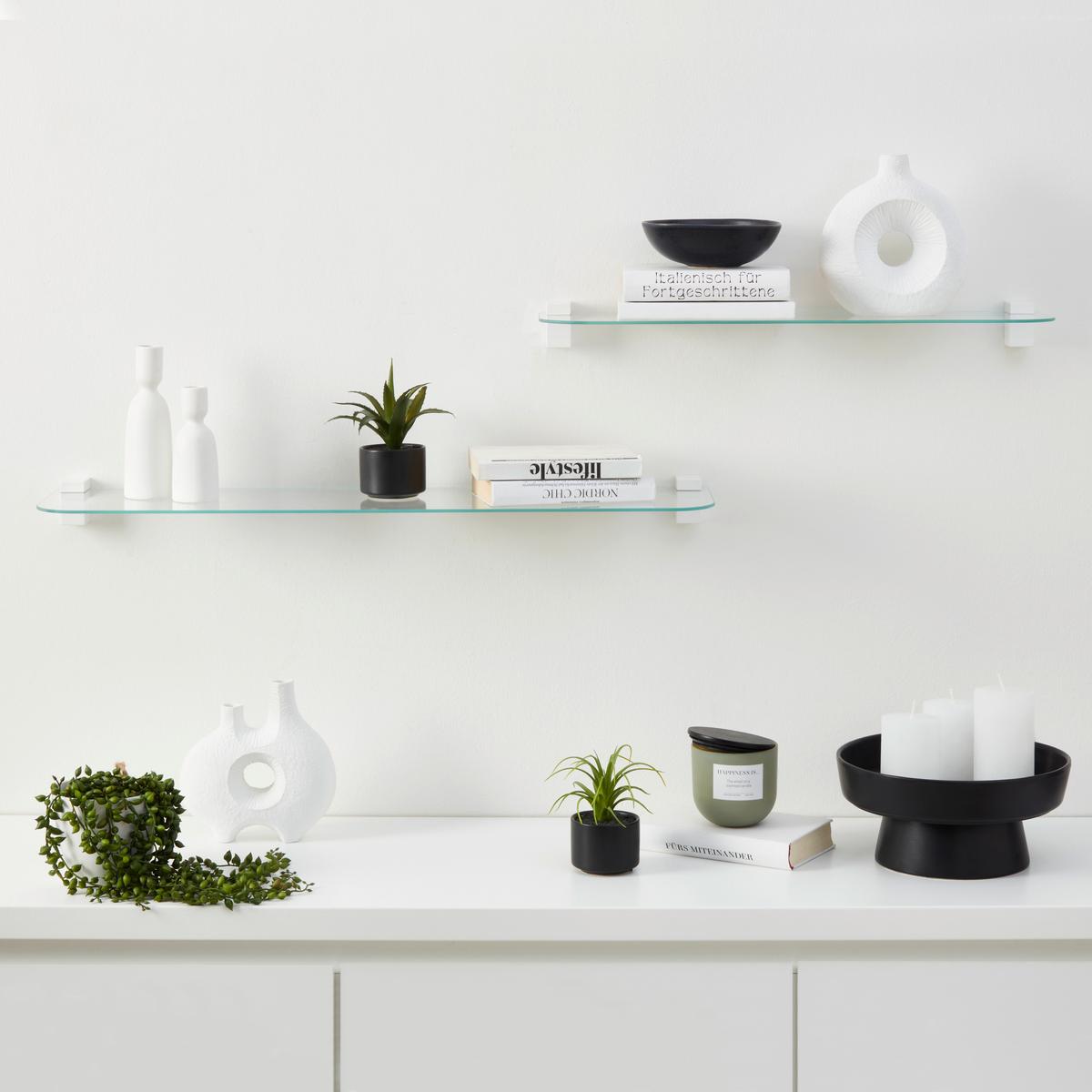 Stenska Polica Gerundet, Kaljeno Steklo, Prozorna, 60cm - prozorno, steklo (60/0,4/15cm) - Mömax