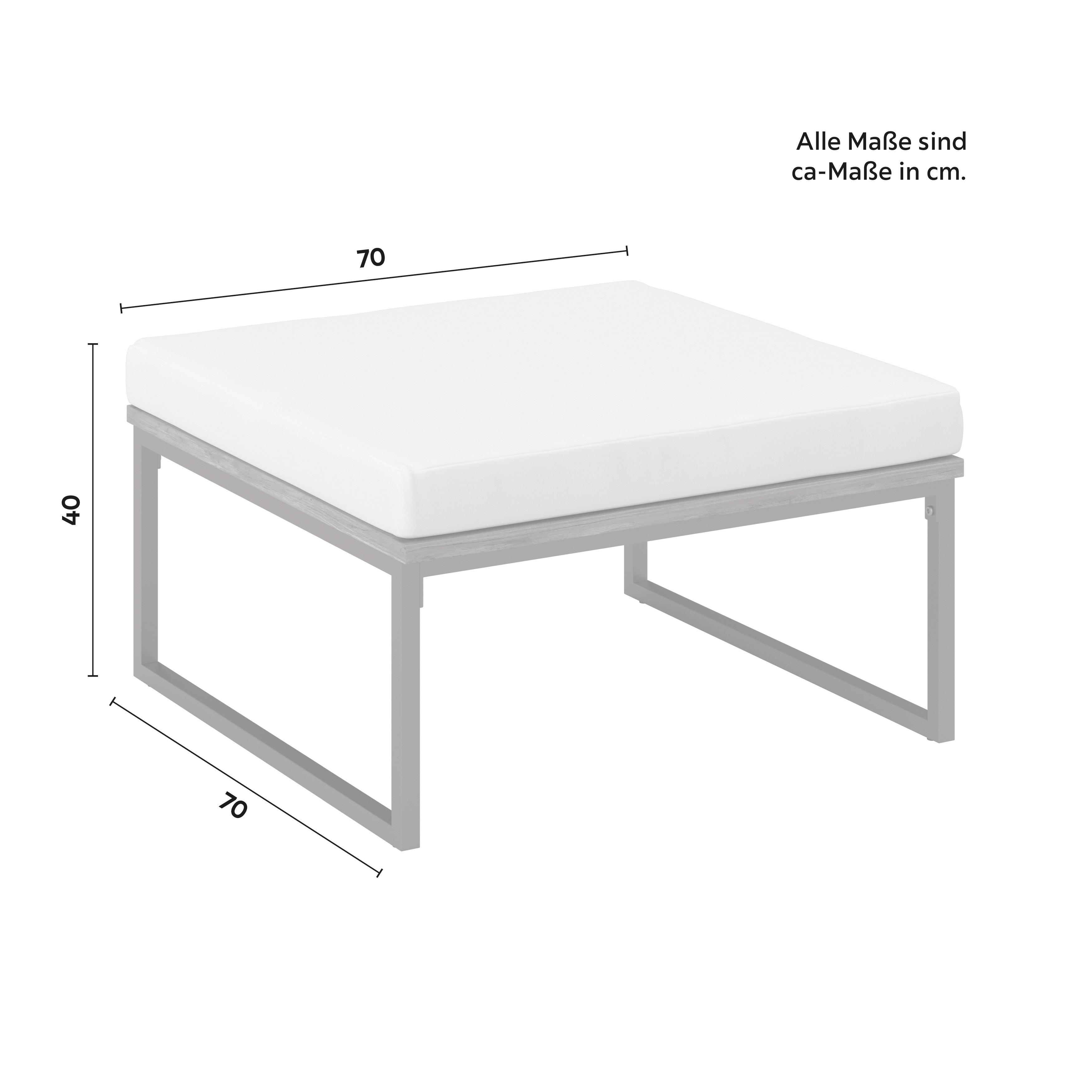 LOUNGEGRUPP SILAS - akaciefärgad/cremefärgad, Modern, metall/trä (130/85/80cm) - Bessagi Garden