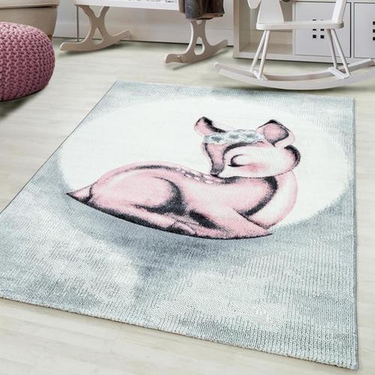 Kinderteppich Bambi Rosa ca. 120x170 cm - Rosa, Trend, Textil (120/170cm)