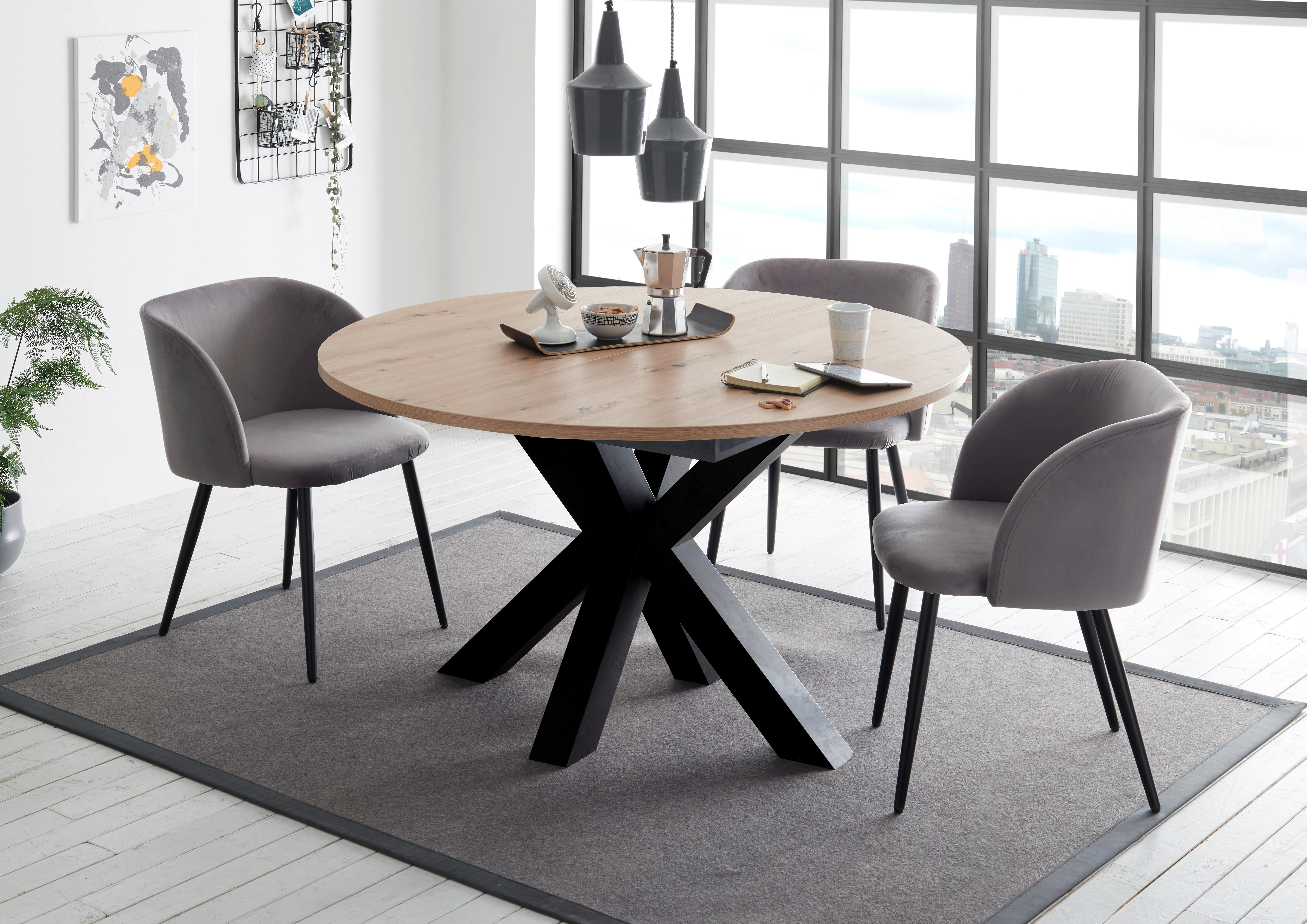 Ausziehtisch in Schwarz/Artisan Eiche - Schwarz/Eiche Artisan, MODERN, Holzwerkstoff (110-150/78/110cm) - ecoTree