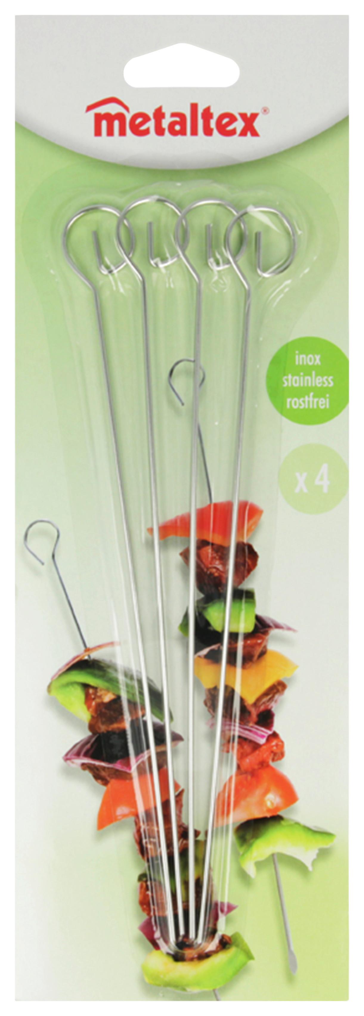 Sasliktűkészlet Kb. 22cm 4db/csomag - fém (22cm) - Metaltex