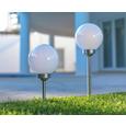 Solarleuchte Kaso in Weiß/silber - Weiß, Kunststoff (30/70cm) - Mömax modern living