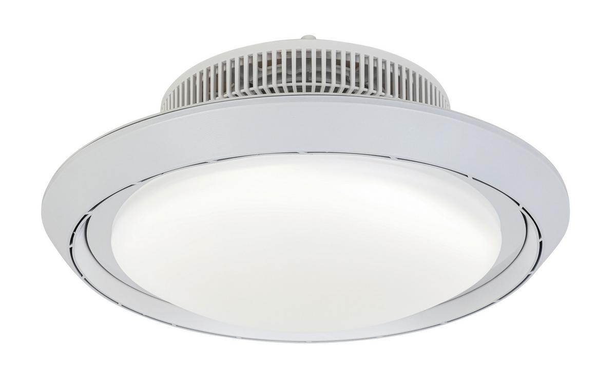 Ventilator de plafon Kurto - alb/culoare crom, Modern, plastic (42/18cm) - Mömax