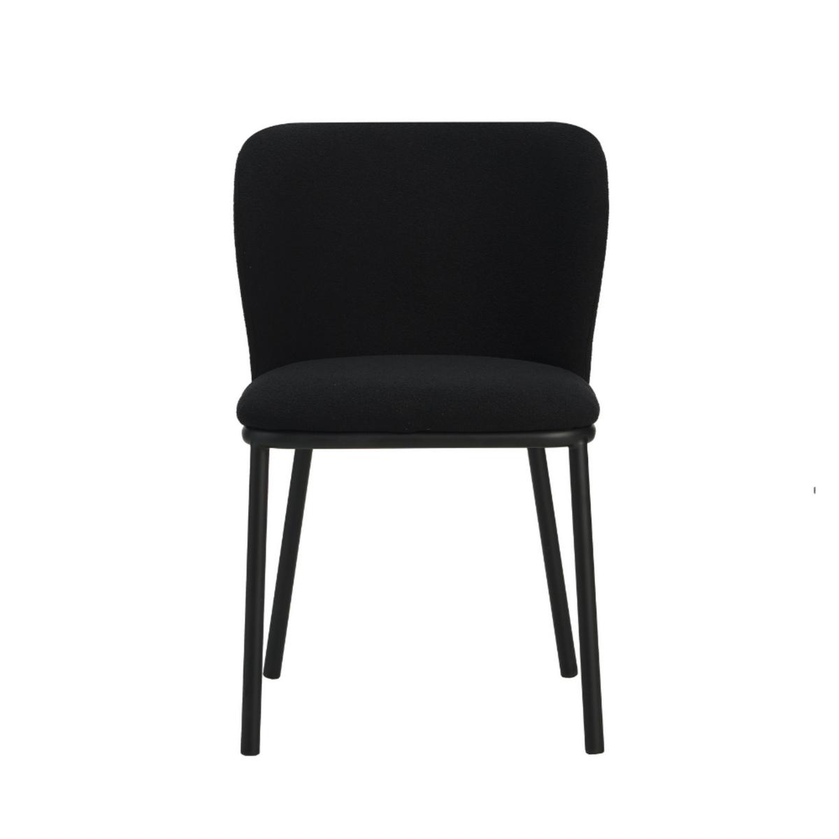 Stuhl-Set Bourges Schwarz - Schwarz, MODERN, Textil/Metall (52/80/44cm) - MID.YOU