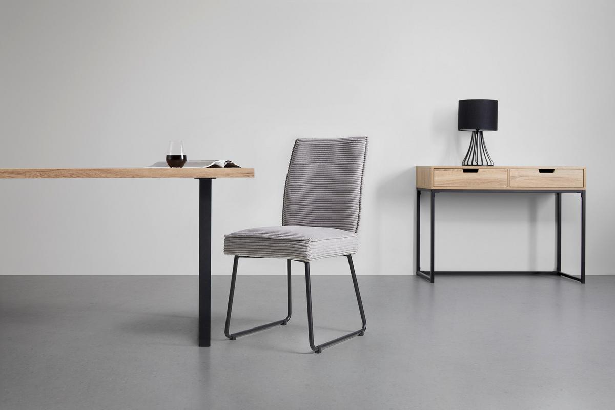 Stol Cora, Siva, Žamet - siva/črna, Moderno, kovina/tekstil (47/90/60cm) - Mömax