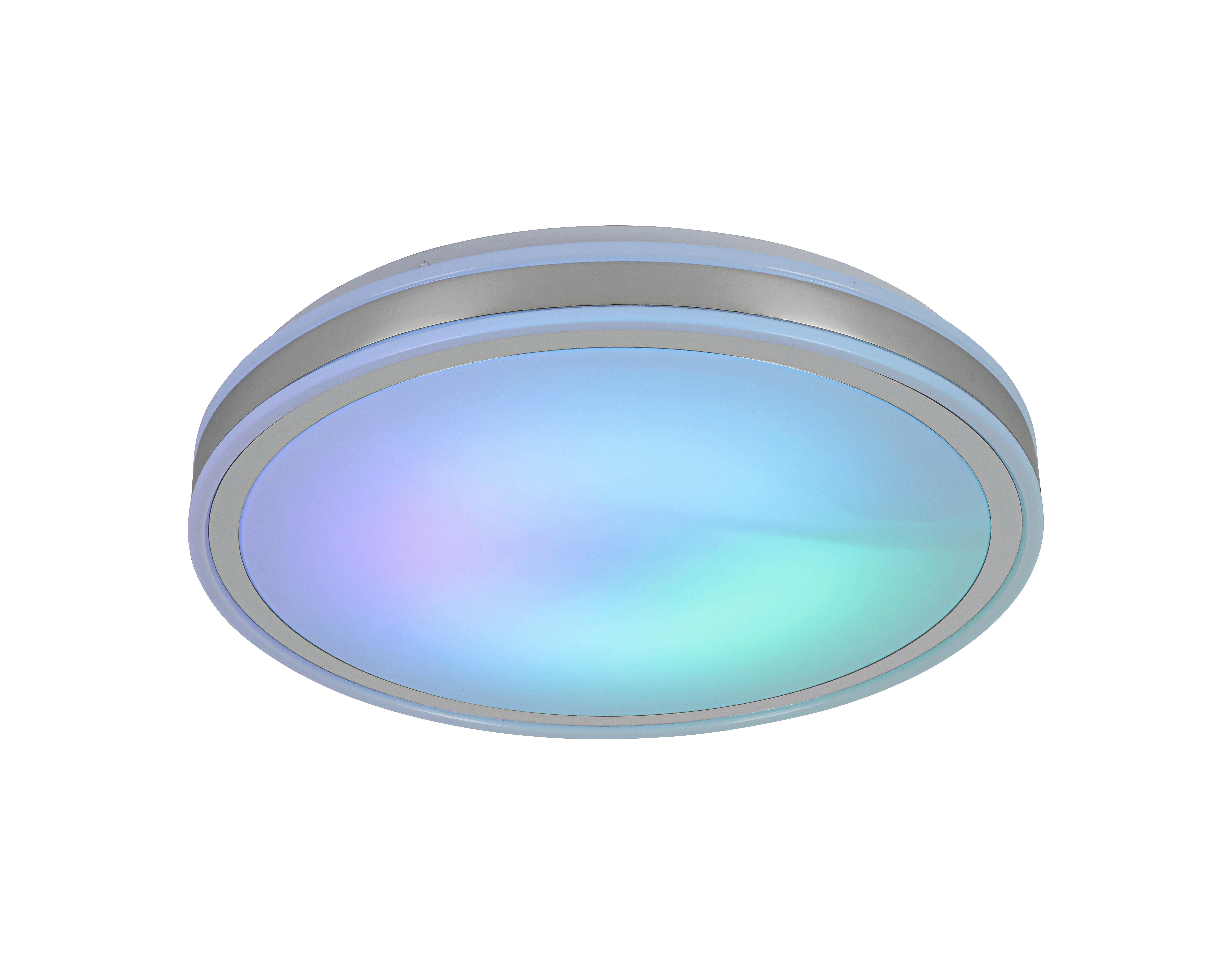 LED-TAKLAMPA FARBI - vit/kromfärg, Modern, metall/plast (38/6cm) - Mömax