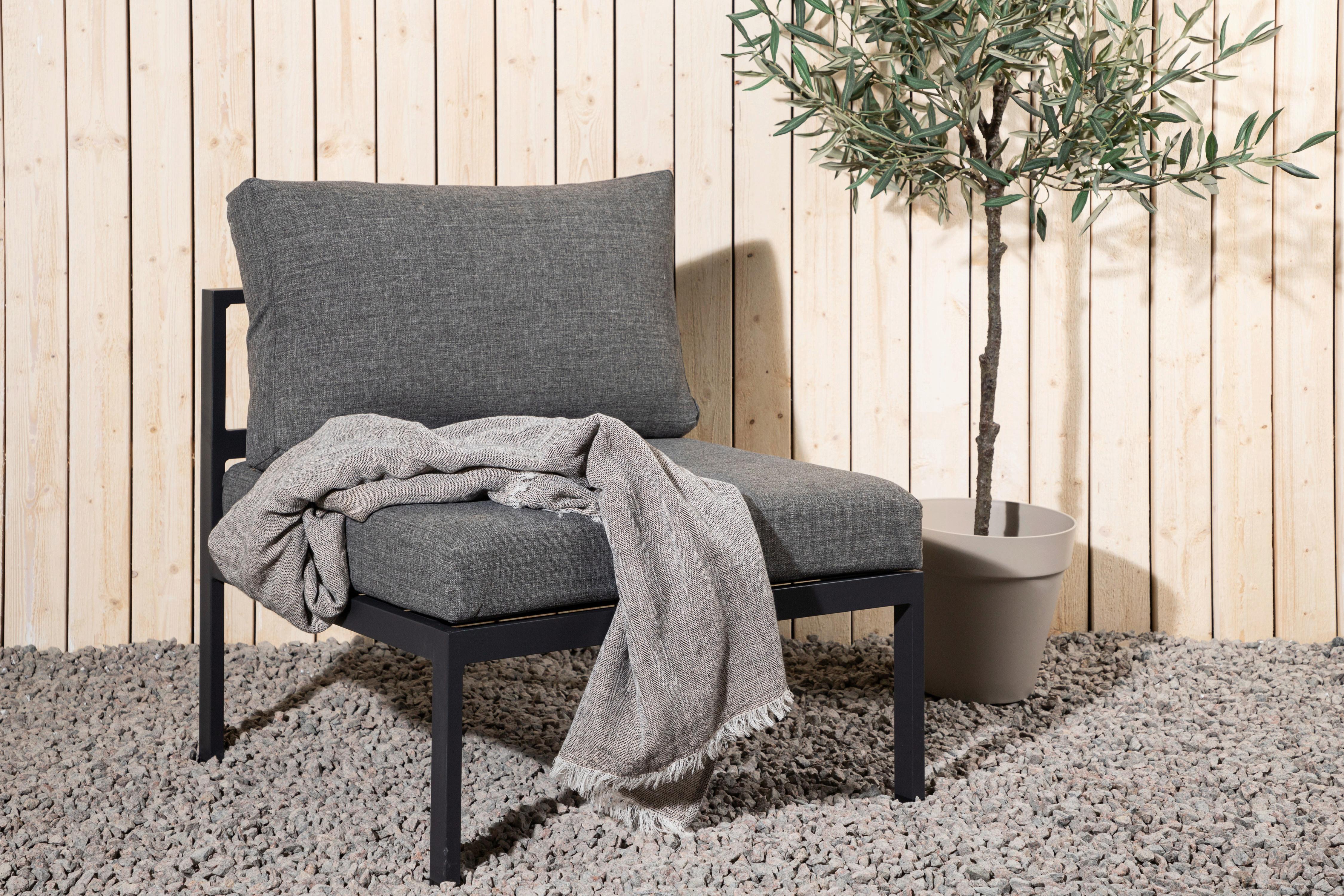 LOUNGESESSEL COPACABANA - Schwarz/Grau, KONVENTIONELL, Metall (70/65/74cm) - Gardenson