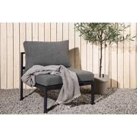 Loungesessel Copacabana Grau, Schwarz - Schwarz/Grau, KONVENTIONELL, Metall (70/65/74cm) - Gardenson
