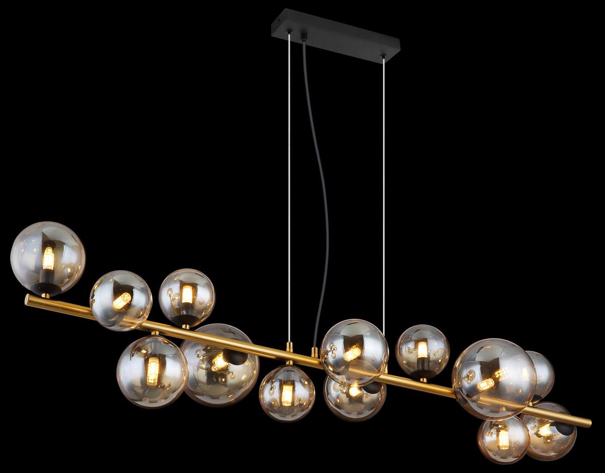 Viseča Led-svetilka Riha, S Sijalko - črna/prosojno, Design, kovina/umetna masa (120/34,5/120cm) - Globo