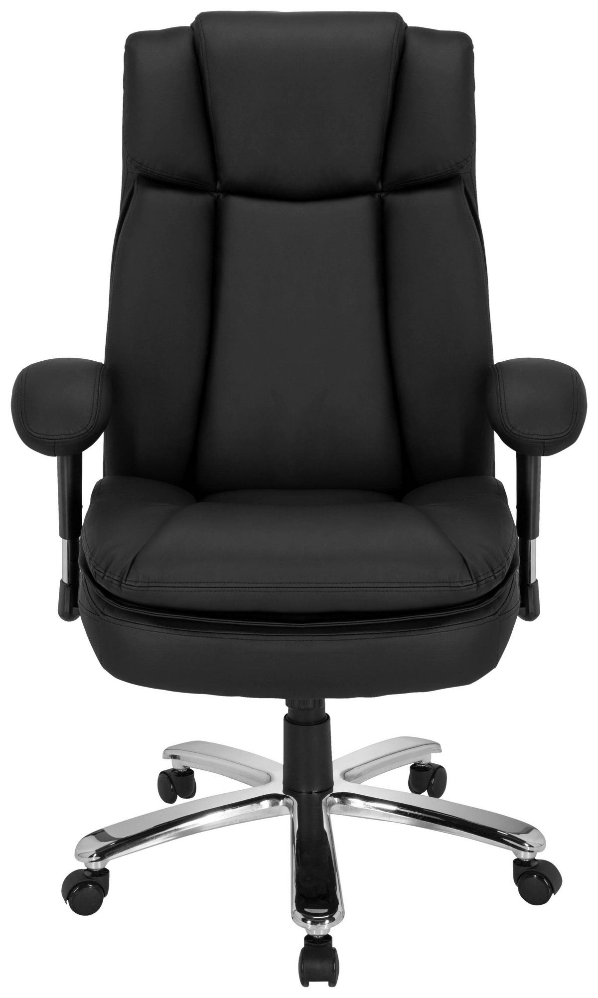 Pisarniški Stol Builder Xxl I, Črna - srebrne barve/črna, Moderno, kovina/umetna masa (77/123/84cm) - MID.YOU