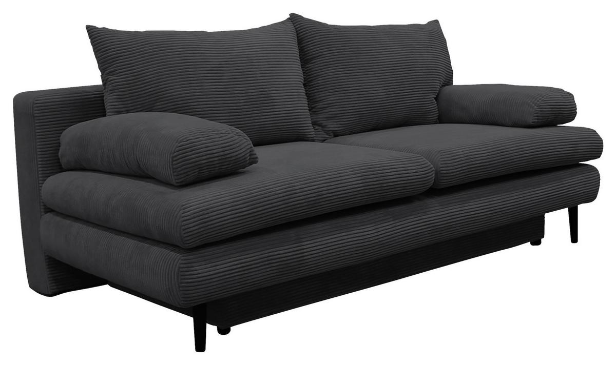 Trosjed Na Razvlačenje Fiore - tamno siva/crna, Design, tekstil/drvo (202/85/99cm) - Modern Living