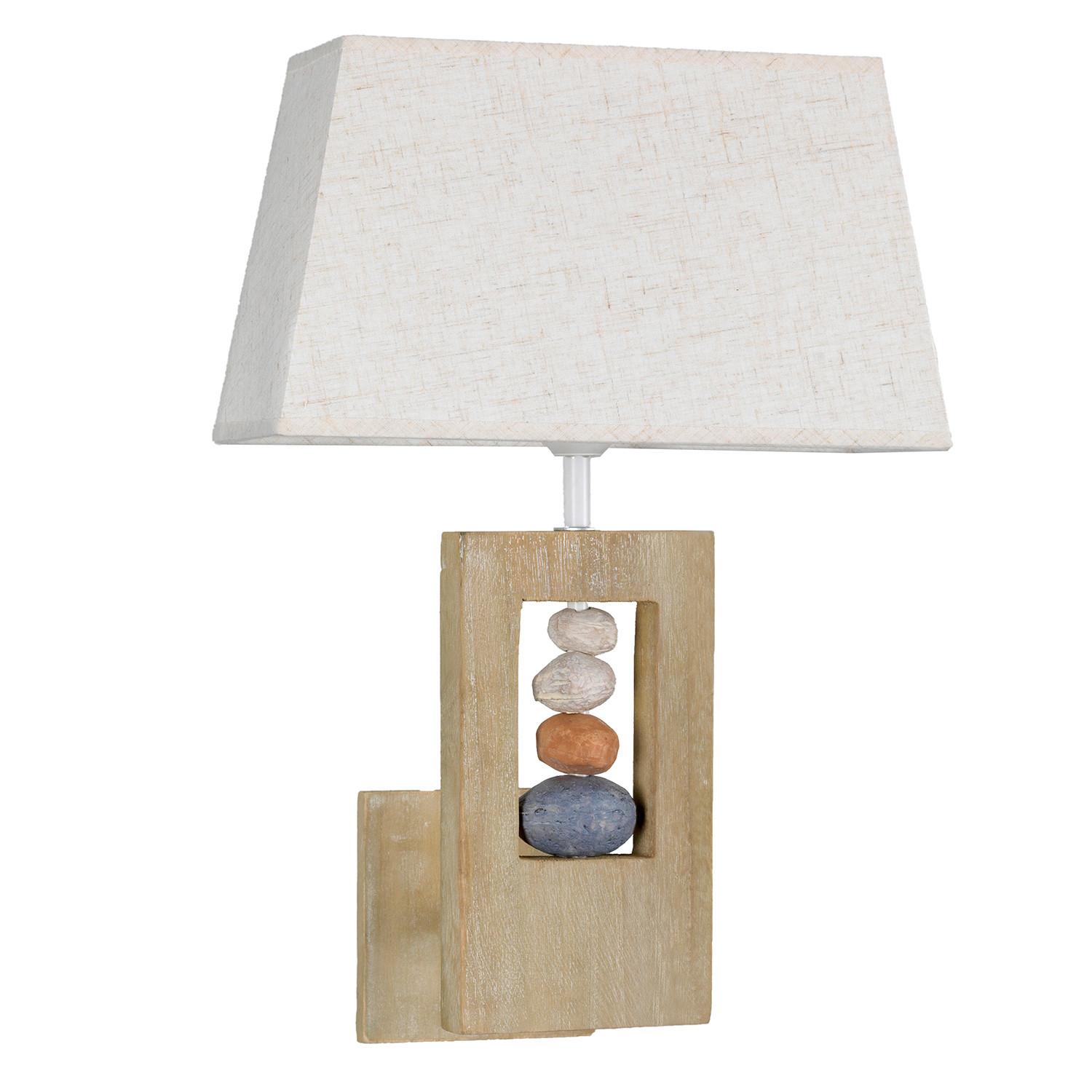 Wandleuchte Miriel Beige max. 22 Watt - Beige, Natur, Holz/Textil (30/48/18cm)