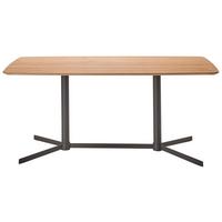 Esstisch Valetta Schwarz/Eiche Echtholz ca. 180x90x76 - Eichefarben/Schwarz, MODERN, Holzwerkstoff/Metall (180/90/76cm) - Premium Living