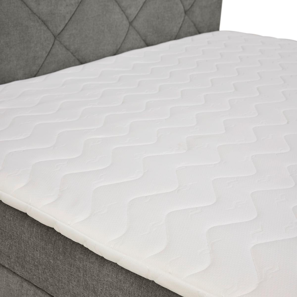 Boxbett Wind Dunkelgrau ca. 160x200cm - Dunkelgrau/Schwarz, KONVENTIONELL, Textil/Metall (160/200cm) - Mömax