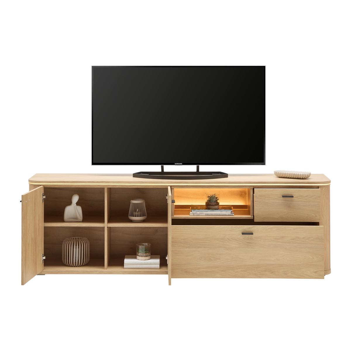 TV-Element Lagos Eichefarben - Eichefarben/Anthrazit, Modern, Holzwerkstoff/Kunststoff (210,2/65/42,5cm) - Premium Living