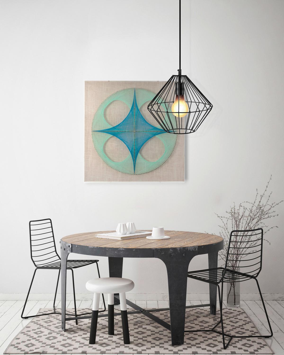 BILD HAPPINESS - bleu, Lifestyle, métal/textile (45/45/6cm) - Kayoom