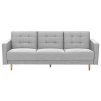 3-Sitzer-Sofa Jasmin Hellgrau Flachgewebe mit Schlaffunktion - Eschefarben/Hellgrau, MODERN, Holz/Textil (224/81/83cm) - Max Winzer