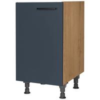 Spülenunterschrank Easytouch Blau - Blau/Eichefarben, MODERN, Holzwerkstoff/Metall (45/87/56cm) - Nobilia