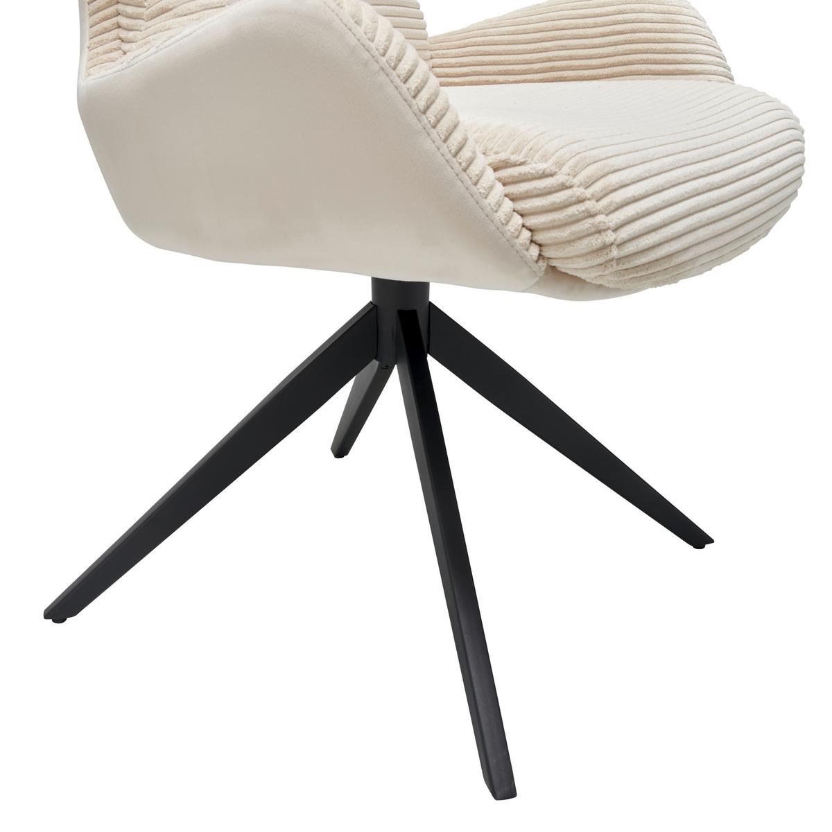 KRZESŁO Z PODŁOKIETNIKAMI VANJA - beżowy/czarny, Lifestyle, metal/tkanina (58/88/68cm) - MID.YOU