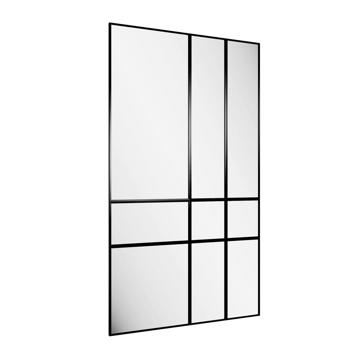 Dekospiegel Sirius Schwarz ca. 140x245cm - Schwarz, Basics, Glas/Holz (140/245/2.5cm)