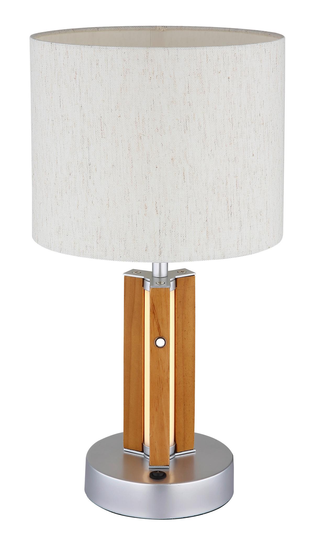 LAMPE DE TABLE LED 51730246 TAUGUS - blanc/marron foncé, Design, matière synthétique/textile (25kg) - Globo