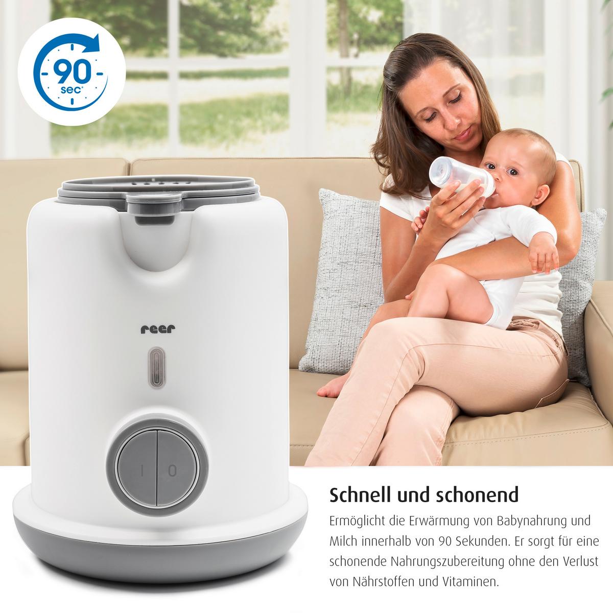 PODGRZEWACZ DO BUTELEK TURBOFOOD - biały, Basics, tworzywo sztuczne (15,5/19,4/15,5cm) - Reer