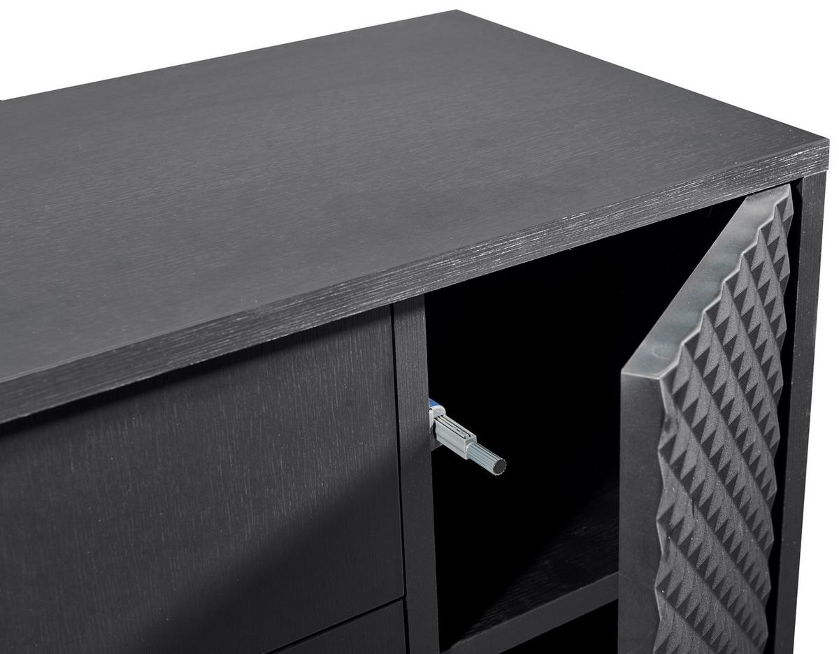 SZAFKA ŚREDNIA BERLIN - czarny, Modern, materiał drewnopochodny/metal (60/106/32cm) - MID.YOU