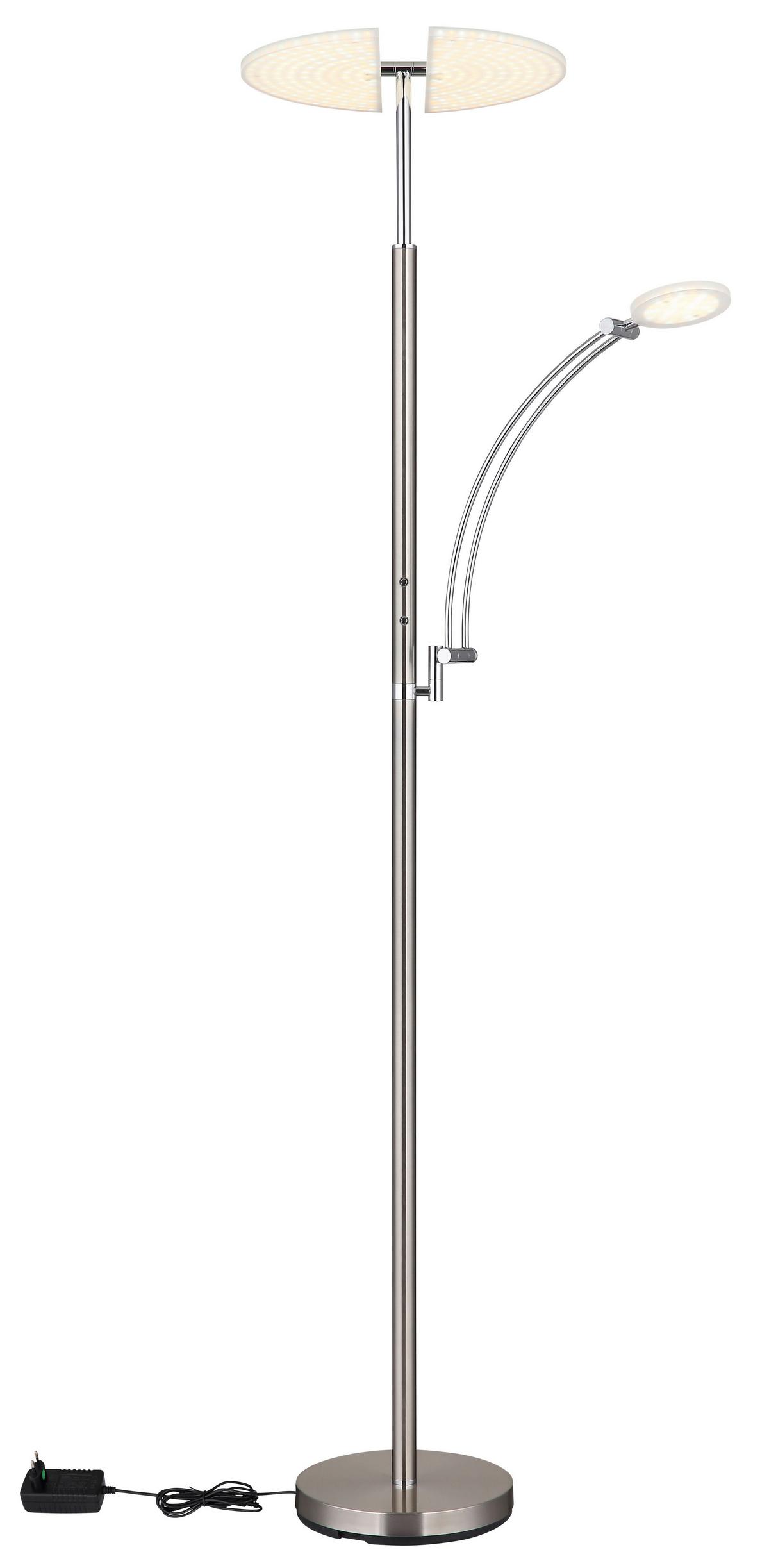 Led Podna Svjetiljka Boja Nikla - bijela/boje nikla, Design, metal/plastika (80/40,5/183cm) - Globo