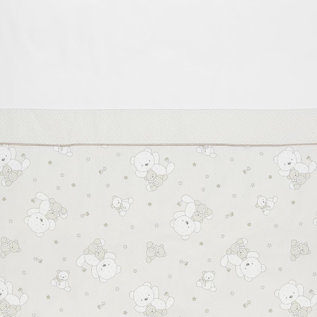 ZESTAW DO ŁÓŻKA SZCZEBELKOWEGO SREBRNY MIŚ - biały/taupe, Basics, tkanina - Patinio