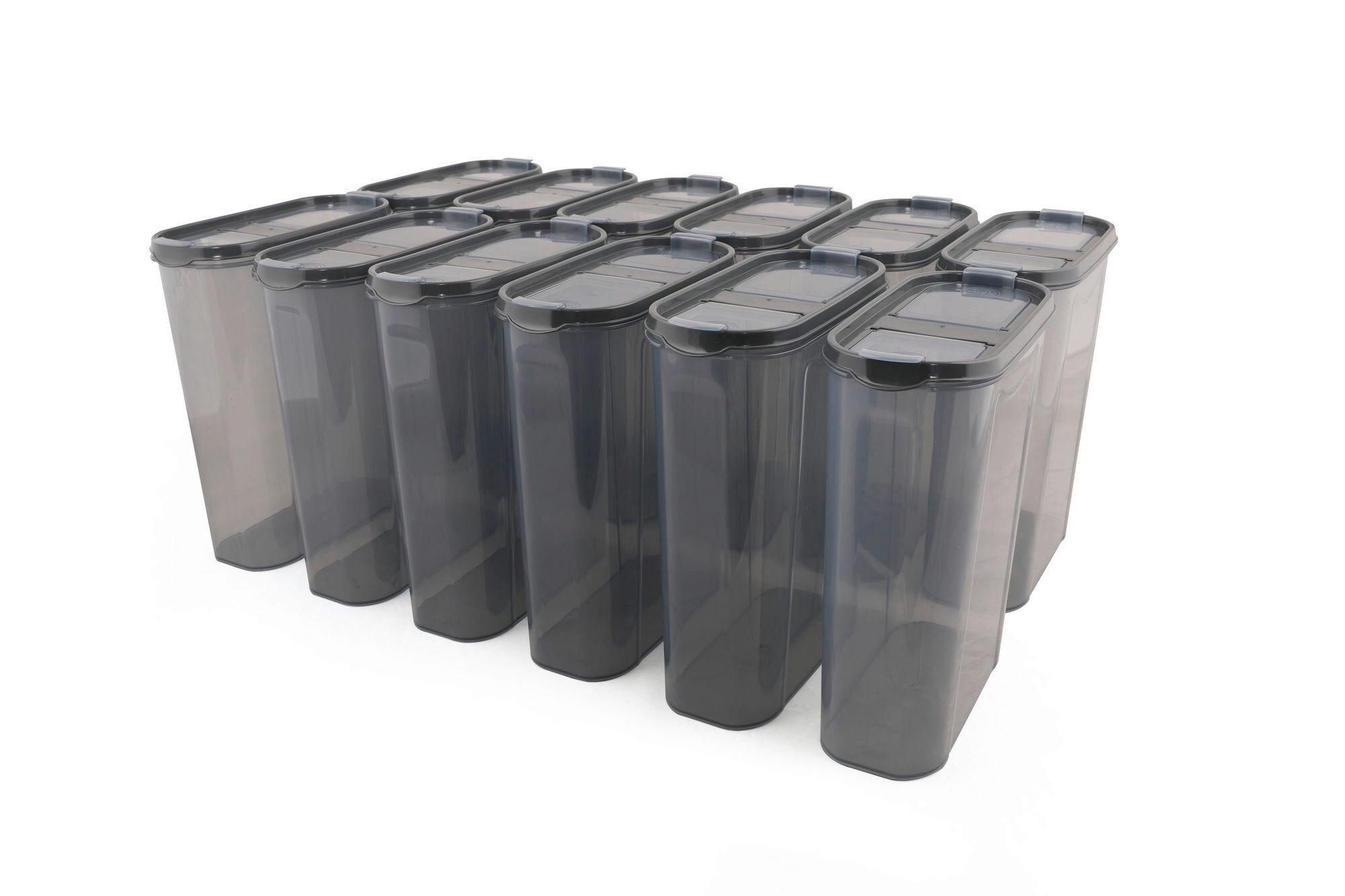 ZESTAW POJEMNIKÓW KUCHENNYCH DSY28 - antracytowy, Basics, tworzywo sztuczne (19/24/9cm)