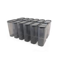 ZESTAW POJEMNIKÓW KUCHENNYCH DSY28 - antracytowy, Basics, tworzywo sztuczne (19/24/9cm)