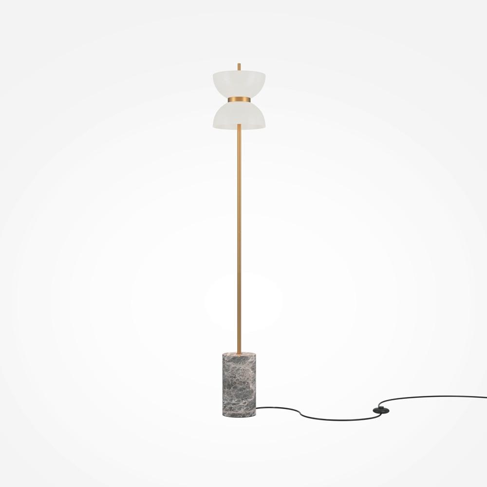 STEHLEUCHTE KYOTO - Goldfarben/Grau, Modern, Stein/Metall (22/145cm) - MAYTONI
