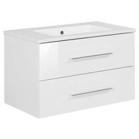 Waschtischkombi B.Perfekt Weiß - Silberfarben/Weiß, MODERN, Keramik/Holzwerkstoff (82cm) - MID.YOU